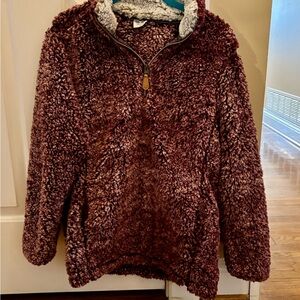 Katydid plum purple size small Sherpa Pullover with pockets